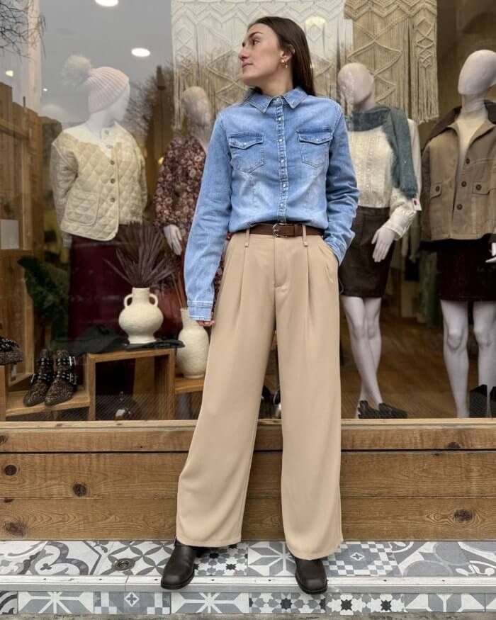 Pantalón Palazzo Camel