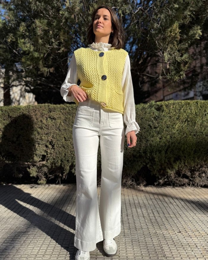 Pantalón Blanco de Corte Recto