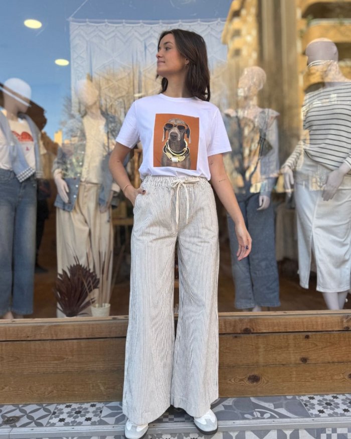 Pantalón de Algodón a Rayas