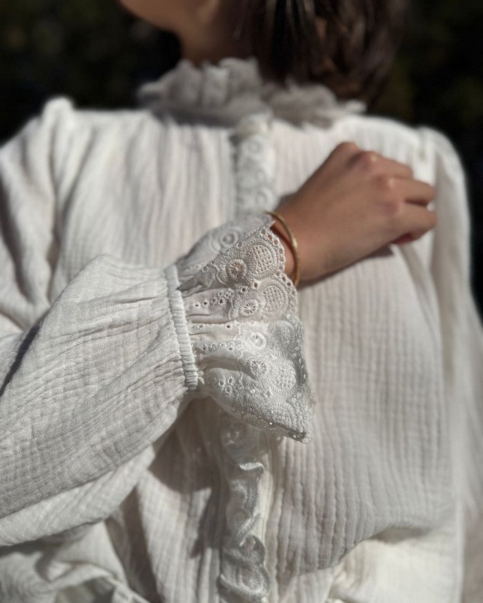 Camisa Romántica de Algodón - Imagen 3