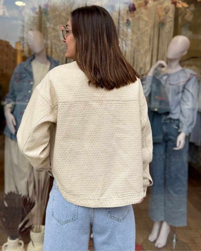 Chaqueta de Algodón con Textura - Imagen 3